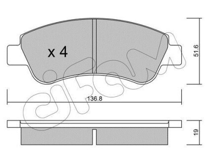 Гальмівні колодки пер. Citroen Berlingo /С3/С4/1.0-2.0 03- - CIFAM 822-327-0