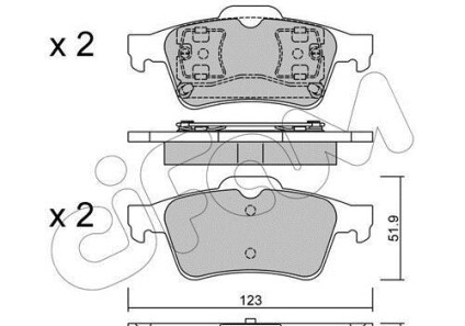 Комплект тормозных колодок, дисковый тормоз - CIFAM 822-337-0