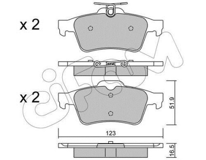 Гальмівні колодки зад. Ford C-Max/Focus 1.6/2.0 TDCi 10- - CIFAM 822-337-1