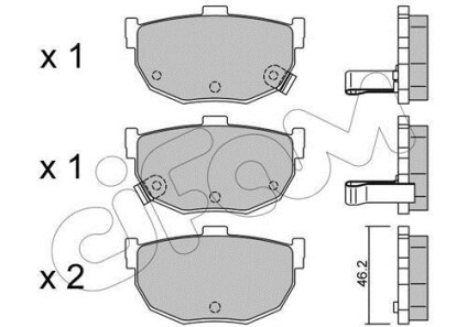 Комплект тормозных колодок, дисковый тормоз - CIFAM 822-362-0