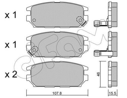 Гальмівні колодки зад. Galant/Lancer/Space Wagon (89-05) - (4605A237, MB857610, MB857611) CIFAM 822-483-0