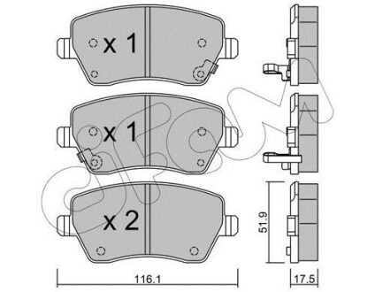 Гальмівні колодки пер. Nissan Micra 10-/Note 13- (TRW) - CIFAM 822-485-2