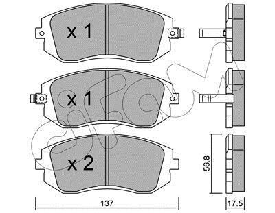 Гальмівні колодки пер. Subaru Impreza 02-/Forester 02- (akebono) - CIFAM 822-500-0