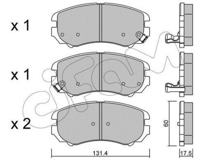 Гальмівні колодки пер. Hyundai Sonata/Tucson/Kia Sportage 1.6-2.7 01- - (581012DA40, 581012DA60, 5810117A10) CIFAM 822-503-0