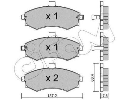 Гальмівні колодки пер. Matrix/Lavita/Elantra/Lantra/Coupe/Cerato 98-10 - (5810117A20, 5810117A10, 581012DA31ABR) CIFAM 822-504-0