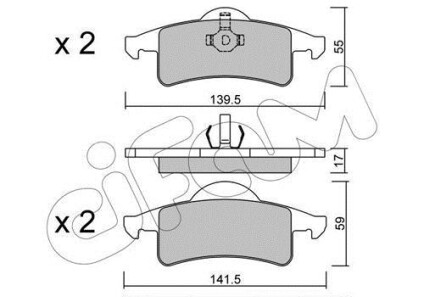 Комплект тормозных колодок, дисковый тормоз - CIFAM 822-526-0