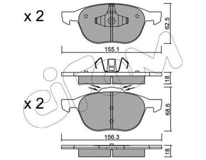 Гальмівні колодки пер. Connect 02- - CIFAM 822-534-1