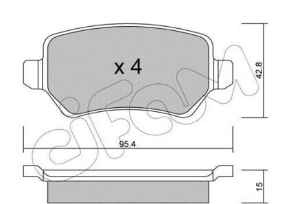 Комплект тормозных колодок, дисковый тормоз - CIFAM 822-542-1