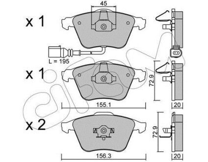 Гальмівні колодки пер. Audi A4/A6/A8 00- - CIFAM 822-549-2