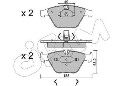 Комплект тормозных колодок, дисковый тормоз - CIFAM 822-558-0