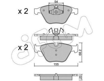 Гальмівні колодки пер. BMW 3 (E90)/5 (E60)/7 (E65) 02-13 (ATE) - CIFAM 822-558-6