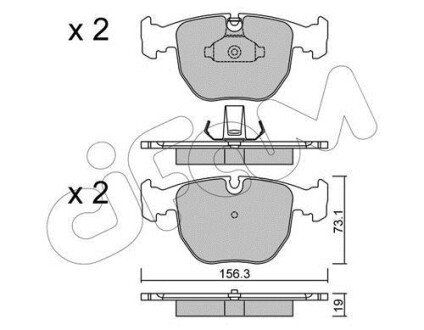 Гальмівні колодки пер. BMW 5(E39)/7(E38) 96-04 (Teves) - CIFAM 822-559-0