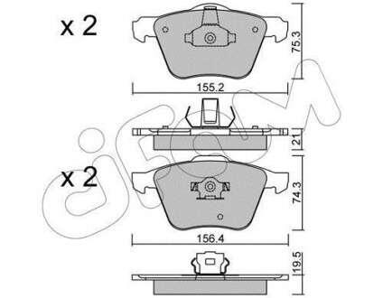 Гальмівні колодки пер. S60/S80/V70/XC70/XC90 (98-14) - CIFAM 822-599-0