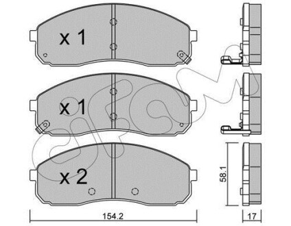 Комплект тормозных колодок, дисковый тормоз - (0K58A3323Z, 0K58B3323Z) CIFAM 822-631-0