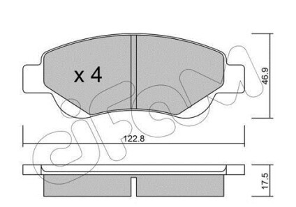Комплект тормозных колодок, дисковый тормоз - CIFAM 822-637-0
