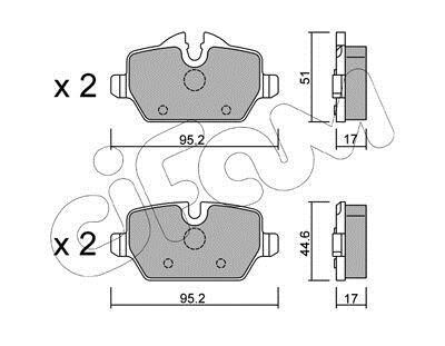 Гальмівні колодки зад. BMW 3(E90)/1(E81) 04-13 (TRW) - (34216767145, 34216767146, 34216777240) CIFAM 822-641-0 (фото 1)