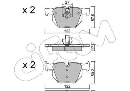 Комплект тормозных колодок, дисковый тормоз - CIFAM 822-644-0