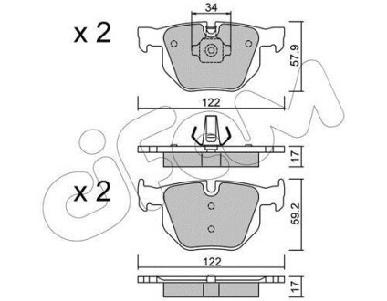 Гальмівні колодки зад. X F16/X F15/X E71/X E70 06-19 - CIFAM 822-644-4