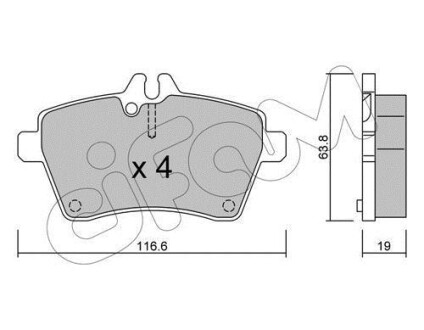 Гальмівні колодки пер. Yaris/W169/W245 04- - (1694200220) CIFAM 822-646-0