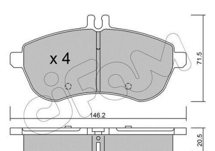 Комплект тормозных колодок, дисковый тормоз - CIFAM 822-665-0