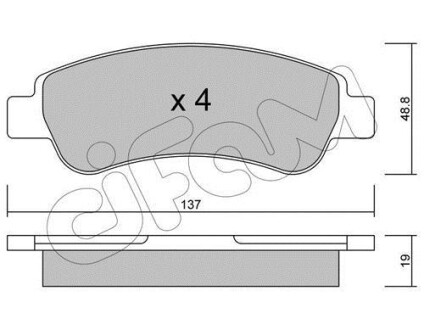 Гальмівні колодки Boxer/Ducato/Jumper (06-21) - (1612434180, 1614412180, 1673603480) CIFAM 822-710-0