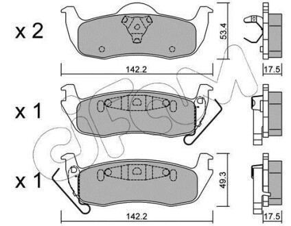 Гальмівні колодки зад. Grand Cherokee/Commander/QX56 03-13 - CIFAM 822-720-0