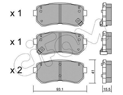 Гальмівні колодки зад. Accent/Ceed/Cerato/Creta/i20 (05-21) - CIFAM 822-725-0