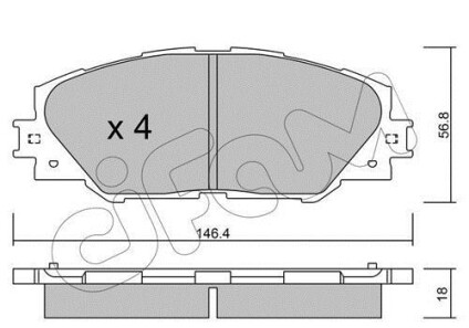 Комплект тормозных колодок, дисковый тормоз - CIFAM 822-748-0