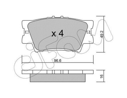 Гальмівні колодки зад.TOYOTA CAMRY/RAV4 III/RAV4 IV 2.0-3.5 06- - CIFAM 822-749-0