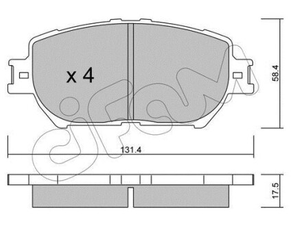 Гальмівні колодки пер. Toyota Camry 96-06 (akebono) - CIFAM 822-751-0