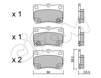 Гальмівні колодки зад. Lexus GS 05-/IS 05- (NBK) - (0446630240, 0446653010, 0446622190) CIFAM 822-761-0