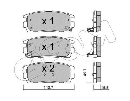 Гальмівні колодки зад. Chevrolet Captiva 06- (akebono) - CIFAM 822-779-0