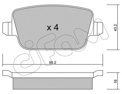 Гальмівні колодки зад. Kuga 08-/Mondeo 07- (TRW) - CIFAM 822-780-0