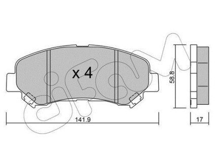 Гальмівні колодки пер. QASHQAI I/QASHQAI II/ X-TRAIL 1.5D-2.5 07- - CIFAM 822-792-0