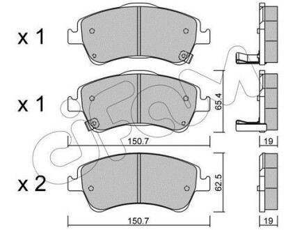 Гальмівні колодки пер. Toyota Auris 07-12 (bosch) (150,8x62,5x19,5) - CIFAM 822-795-0