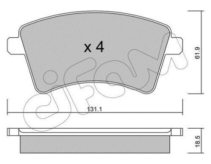 Гальмівні колодки пер. Kangoo 08- (R15/R16) - CIFAM 822-812-0