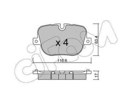Комплект тормозных колодок, дисковый тормоз - CIFAM 822-837-0