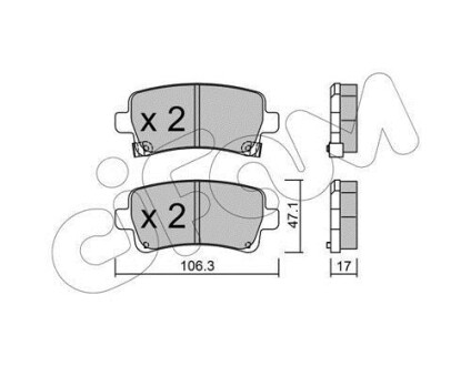 Гальмівні колодки зад. Opel Insignia 08- (TRW) - CIFAM 822-844-0