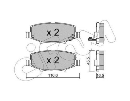 Гальмівні колодки зад. Compass/Wrangler/Liberty/Cherokee/Nitro 06- - (68003776AA, V2013776AA, V2013776AB) CIFAM 822-863-0