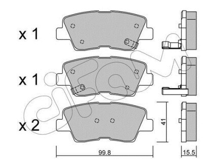 Гальмівні колодки зад. Sonata V/i 40/Optima/Soul 05- - CIFAM 822-886-0