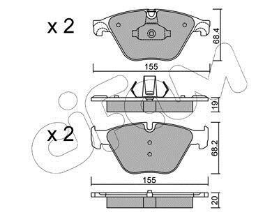 Гальмівні колодки пер. BMW 5 (F10) 10- (ATE) (155,1x68,5x18,9) - CIFAM 822-918-0