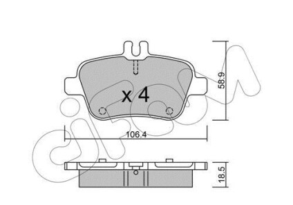 Комплект тормозных колодок - CIFAM 822-966-0