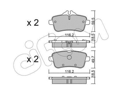 Комплект тормозных колодок - CIFAM 822-968-0