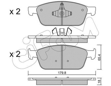 Комплект тормозных колодок - (bv612k021ac, 1775091) CIFAM 822-989-0 (фото 1)