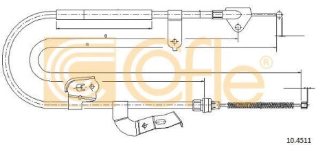 Трос стояночного тормоза - (4745Y3, 464300H010) COFLE 104511