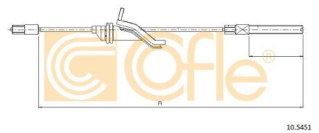 Трос ручного гальма перед. Ford Kuga 08- (360) - (1517528) COFLE 10.5451