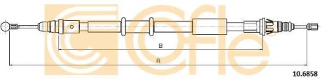 Трос ручного гальма зад. Л/П Renault Master 10- - (4408330, 95510514, 364001202R) COFLE 10.6858