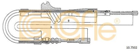 Трос ручного гальма пр. Audi 80/90 85-87 - COFLE 10.7502