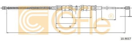 Трос ручного тормоза - (1J0609721G) COFLE 109037