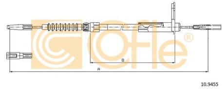 Трос ручного гальма зад.лівий MB S-Class 99- 978/800mm - COFLE 10.9455